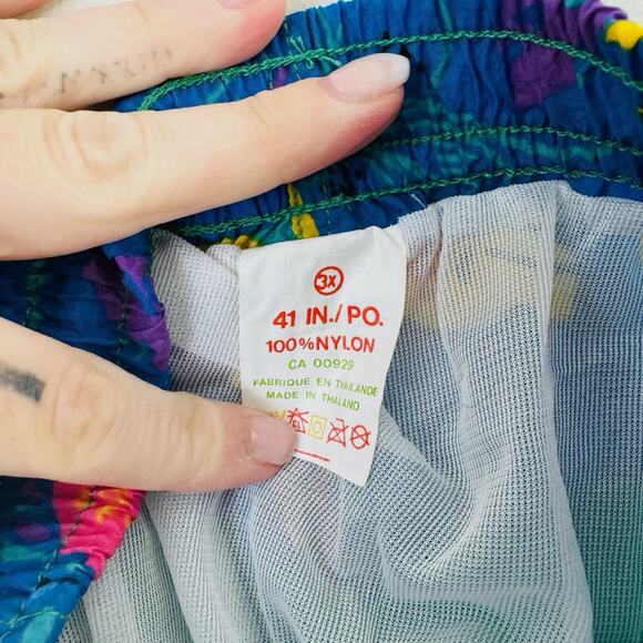 Kids Vintage Y2K Green And Blue Swim Shorts Boys Size 3 - Picture 3 of 4